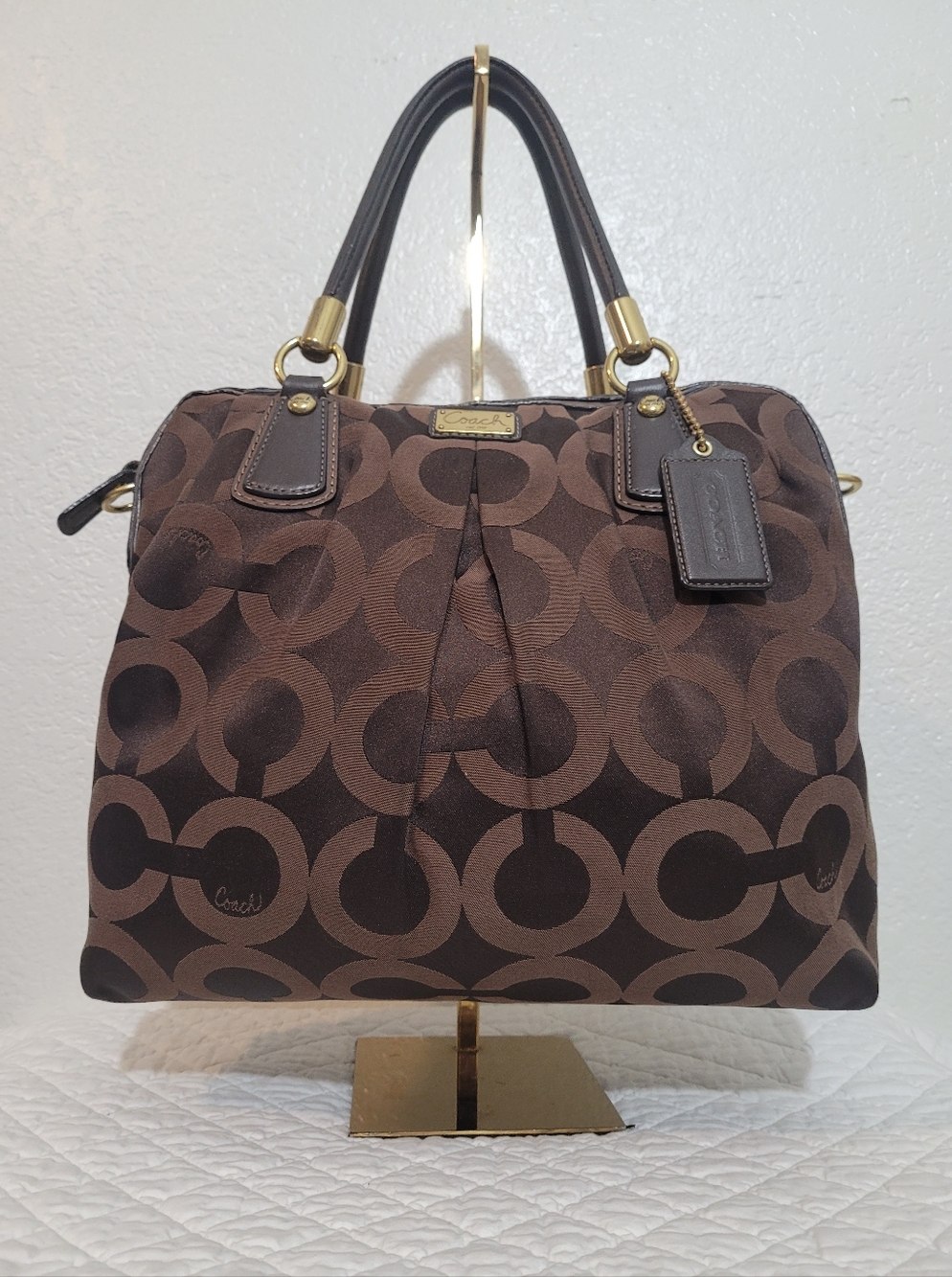 Coach  G1082-15342 Brown Claire Signature Canvas W/Leather Accents Satchel Bag